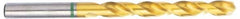 Accupro - 13/32" 135° Cobalt Jobber Drill - TiN Finish, Right Hand Cut, Spiral Flute, Straight Shank, 133mm OAL, Split Point - Americas Industrial Supply