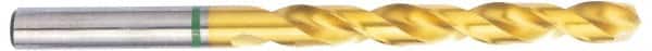 Accupro - #44 135° Cobalt Jobber Drill - TiN Finish, Right Hand Cut, Spiral Flute, Straight Shank, 53mm OAL, Split Point - Americas Industrial Supply