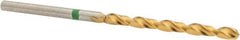Accupro - #40 135° Cobalt Jobber Drill - TiN Finish, Right Hand Cut, Spiral Flute, Straight Shank, 57mm OAL, Split Point - Americas Industrial Supply