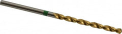 Accupro - #39 135° Cobalt Jobber Drill - TiN Finish, Right Hand Cut, Spiral Flute, Straight Shank, 57mm OAL, Split Point - Americas Industrial Supply