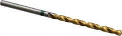 Accupro - #33 135° Cobalt Jobber Drill - TiN Finish, Right Hand Cut, Spiral Flute, Straight Shank, 61mm OAL, Split Point - Americas Industrial Supply