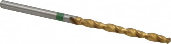 Accupro - #32 135° Cobalt Jobber Drill - TiN Finish, Right Hand Cut, Spiral Flute, Straight Shank, 61mm OAL, Split Point - Americas Industrial Supply