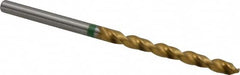 Accupro - #27 135° Cobalt Jobber Drill - TiN Finish, Right Hand Cut, Spiral Flute, Straight Shank, 70mm OAL, Split Point - Americas Industrial Supply