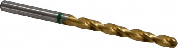 Accupro - #1 130° Cobalt Jobber Drill - TiN Finish, Right Hand Cut, Spiral Flute, Straight Shank, 93mm OAL, Split Point - Americas Industrial Supply