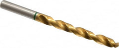 Accupro - Letter Q 135° Cobalt Jobber Drill - TiN Finish, Right Hand Cut, Spiral Flute, Straight Shank, 117mm OAL, Split Point - Americas Industrial Supply