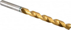 Accupro - 9mm 135° Cobalt Jobber Drill - TiN Finish, Right Hand Cut, Spiral Flute, Straight Shank, 125mm OAL, Split Point - Americas Industrial Supply
