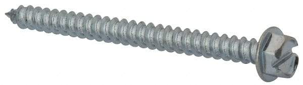 Value Collection - #14 Hex Washer Head Slotted Sheet Metal Screw - Steel, 3" Length Under Head, Grade 2 - Americas Industrial Supply