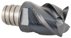 Iscar - MM EC Grade IC908 Carbide End Milling Tip Insert - TiAlN Finish, 4 Flutes, 3/8" Cutting Diam, 0.275" Depth of Cut, 0.512" Extension, 0.015" Cnr Rad, 45° Helix - Americas Industrial Supply