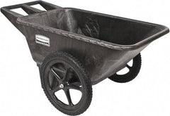 Rubbermaid - 7.5 Cu Ft, 300 Lb Capacity Wheelbarrow with 20" Radial Wheel - Plastic Handle, 58" Long x 32-3/4" Wide x 28-1/4" High, Black - Americas Industrial Supply