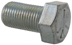 Made in USA - 9/16-18 UNF, 1" Length Under Head Hex Head Cap Screw - Fully Threaded, Grade 5 Steel, Zinc-Plated Finish, 13/16" Hex - Americas Industrial Supply