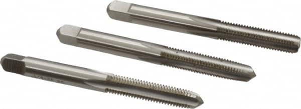 Hertel - 1/4-28 UNF, 4 Flute, Bottoming, Plug & Taper, Bright Finish, High Speed Steel Tap Set - 2-1/2" OAL, 2B/3B Class of Fit - Americas Industrial Supply