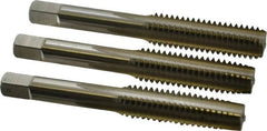 Hertel - 7/16-14 UNC, 4 Flute, Bottoming, Plug & Taper, Bright Finish, High Speed Steel Tap Set - 3-5/32" OAL, 2B/3B Class of Fit - Americas Industrial Supply