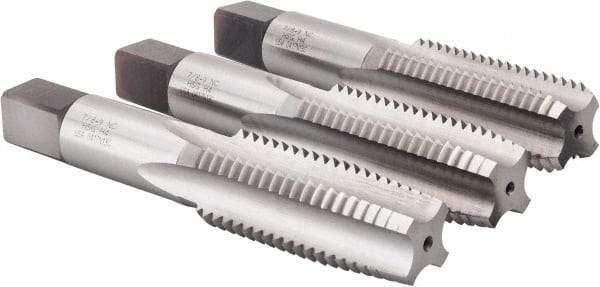 Hertel - 7/8-9 UNC, 4 Flute, Bottoming, Plug & Taper, Bright Finish, High Speed Steel Tap Set - 4-11/16" OAL, 2B/3B Class of Fit - Americas Industrial Supply