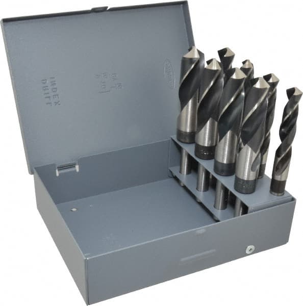 Hertel - 9/16 to 1", 118° Point, Oxide Finish, High Speed Steel Reduced Shank Drill Bit Set - Americas Industrial Supply