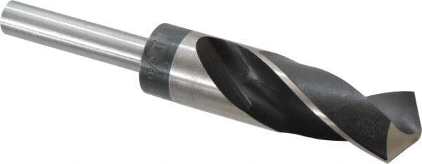Hertel - 1-3/64" Drill, 118° Point, High Speed Steel Silver Deming & Reduced Shank Drill Bit - Oxide Finish, 6" OAL, Straight Shank, 3" Flute Length, Right Hand Cut, Standard Point, Spiral Flute, Regular Spiral - Americas Industrial Supply