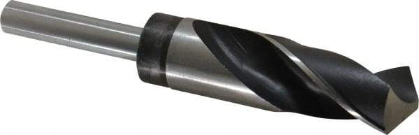 Hertel - 1-1/16" Drill, 118° Point, High Speed Steel Silver Deming & Reduced Shank Drill Bit - Oxide Finish, 6" OAL, Straight Shank, 3" Flute Length, Right Hand Cut, Standard Point, Spiral Flute, Regular Spiral - Americas Industrial Supply