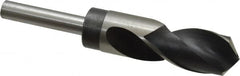 Hertel - 1-7/64" Drill, 118° Point, High Speed Steel Silver Deming & Reduced Shank Drill Bit - Oxide Finish, 6" OAL, Straight Shank, 3" Flute Length, Right Hand Cut, Standard Point, Spiral Flute, Regular Spiral - Americas Industrial Supply