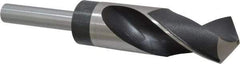 Hertel - 1-1/8" Drill, 118° Point, High Speed Steel Silver Deming & Reduced Shank Drill Bit - Oxide Finish, 6" OAL, Straight Shank, 3" Flute Length, Right Hand Cut, Standard Point, Spiral Flute, Regular Spiral - Americas Industrial Supply