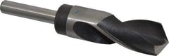 Hertel - 1-11/64" Drill, 118° Point, High Speed Steel Silver Deming & Reduced Shank Drill Bit - Oxide Finish, 6" OAL, Straight Shank, 3" Flute Length, Right Hand Cut, Standard Point, Spiral Flute, Regular Spiral - Americas Industrial Supply