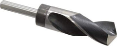 Hertel - 1-7/32" Drill, 118° Point, High Speed Steel Silver Deming & Reduced Shank Drill Bit - Oxide Finish, 6" OAL, Straight Shank, 3" Flute Length, Right Hand Cut, Standard Point, Spiral Flute, Regular Spiral - Americas Industrial Supply