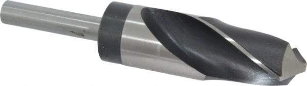 Hertel - 1-17/64" Drill, 118° Point, High Speed Steel Silver Deming & Reduced Shank Drill Bit - Oxide Finish, 6" OAL, Straight Shank, 3" Flute Length, Right Hand Cut, Standard Point, Spiral Flute, Regular Spiral - Americas Industrial Supply