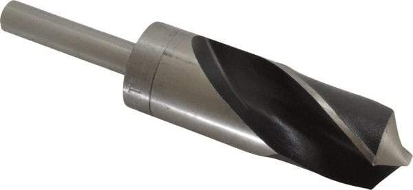 Hertel - 1-11/32" Drill, 118° Point, High Speed Steel Silver Deming & Reduced Shank Drill Bit - Oxide Finish, 6" OAL, Straight Shank, 3" Flute Length, Right Hand Cut, Standard Point, Spiral Flute, Regular Spiral - Americas Industrial Supply