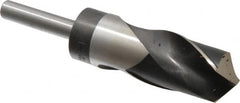 Hertel - 1-23/64" Drill, 118° Point, High Speed Steel Silver Deming & Reduced Shank Drill Bit - Oxide Finish, 6" OAL, Straight Shank, 3" Flute Length, Right Hand Cut, Standard Point, Spiral Flute, Regular Spiral - Americas Industrial Supply