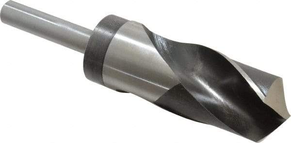 Hertel - 1-13/32" Drill, 118° Point, High Speed Steel Silver Deming & Reduced Shank Drill Bit - Oxide Finish, 6" OAL, Straight Shank, 3" Flute Length, Right Hand Cut, Standard Point, Spiral Flute, Regular Spiral - Americas Industrial Supply