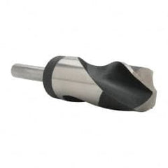 Hertel - 1-27/64" Drill, 118° Point, High Speed Steel Silver Deming & Reduced Shank Drill Bit - Oxide Finish, 6" OAL, Straight Shank, 3" Flute Length, Right Hand Cut, Standard Point, Spiral Flute, Regular Spiral - Americas Industrial Supply