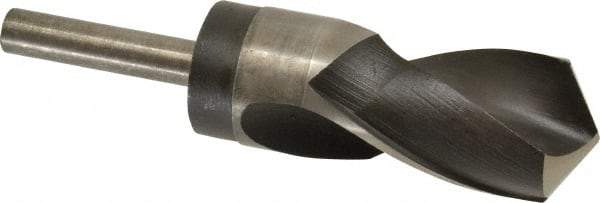 Hertel - 1-31/64" Drill, 118° Point, High Speed Steel Silver Deming & Reduced Shank Drill Bit - Oxide Finish, 6" OAL, Straight Shank, 3" Flute Length, Right Hand Cut, Standard Point, Spiral Flute, Regular Spiral - Americas Industrial Supply
