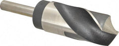 Hertel - 1-1/2" Drill, 118° Point, High Speed Steel Silver Deming & Reduced Shank Drill Bit - Oxide Finish, 6" OAL, Straight Shank, 3" Flute Length, Right Hand Cut, Standard Point, Spiral Flute, Regular Spiral - Americas Industrial Supply