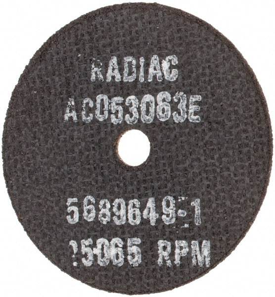 Radiac Abrasives - 3" 46 Grit Ceramic Cutoff Wheel - 1/16" Thick, 3/8" Arbor, Use with Angle Grinders - Americas Industrial Supply