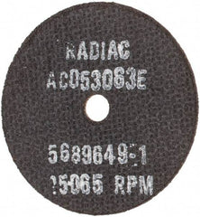 Radiac Abrasives - 3" 46 Grit Ceramic Cutoff Wheel - 1/16" Thick, 3/8" Arbor, Use with Angle Grinders - Americas Industrial Supply