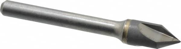 Hertel - 3/8" Head Diam, 1/4" Shank Diam, 3 Flute 60° Solid Carbide Countersink - Americas Industrial Supply