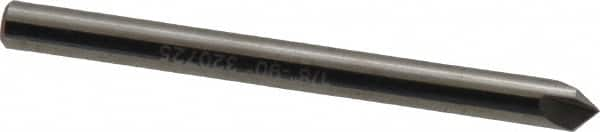 Hertel - 1/8" Head Diam, 1/8" Shank Diam, 3 Flute 90° Solid Carbide Countersink - Bright Finish, 1-1/2" OAL, Single End, Straight Shank, Right Hand Cut - Americas Industrial Supply