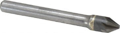 Hertel - 5/16" Head Diam, 1/4" Shank Diam, 6 Flute 60° Solid Carbide Countersink - Bright Finish, 2-1/2" OAL, Single End, Straight Shank, Right Hand Cut - Americas Industrial Supply