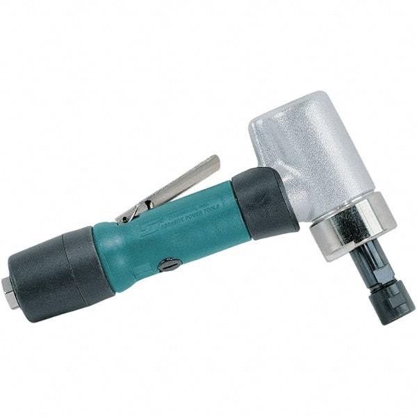 Dynabrade - 1/4" Collet, Angle Handle, Air Angle Die Grinder - 20,000 RPM, Rear Exhaust, 37 CFM, 0.7 hp, 90 psi, 1/4 NPT Inlet - Americas Industrial Supply