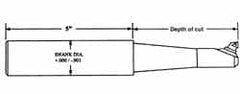 Circle Cutting Tool - 5-3/4" OAL, 1/2" Shank Diam, Indexable Boring Bar - 2.87" Max Bore Depth - Americas Industrial Supply