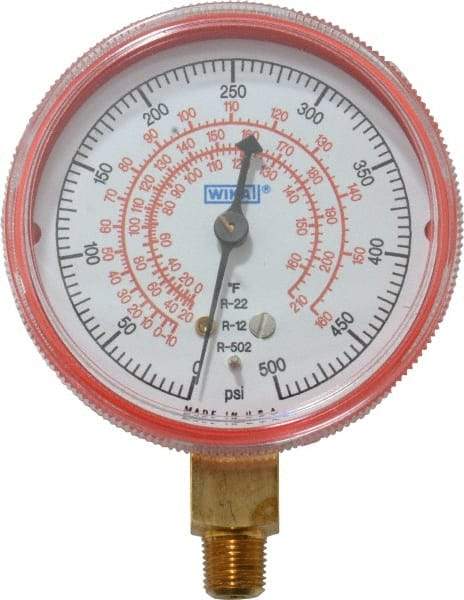 Wika - 2-1/2" Dial, 1/8 Thread, 0-500 Scale Range, Pressure Gauge - Lower Connection Mount, Accurate to 1-2-5% of Scale - Americas Industrial Supply