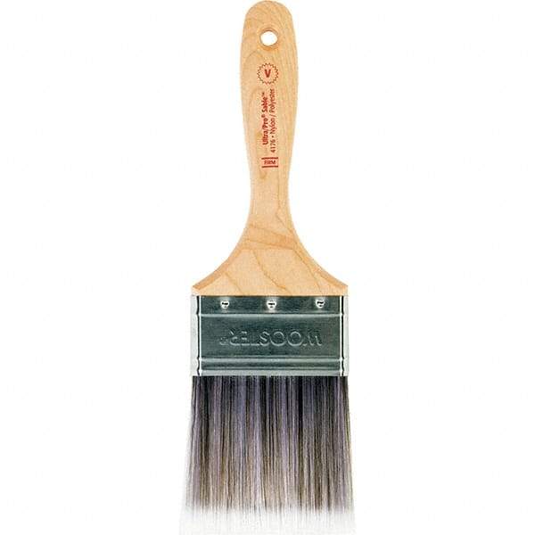 Wooster Brush - 3" Flat Nylon/Polyester Varnish Brush - 3-3/16" Bristle Length, 6-1/2" Maple Beavertail Handle - Americas Industrial Supply