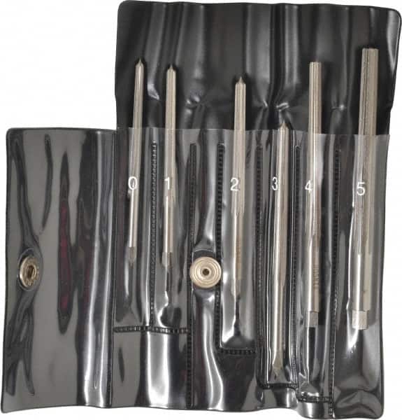 Interstate - #5 to #0 Pin, Straight Shank, Taper Pin Reamer Set - Americas Industrial Supply