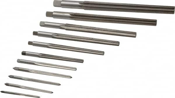 Interstate - #10 to #0 Pin, Straight Shank, Taper Pin Reamer Set - Americas Industrial Supply