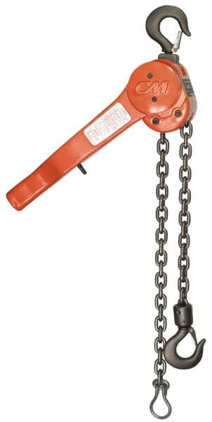CM - 1,500 Lb Lifting Capacity, 5' Lift Height, Lever Hoist - Made from Chain, 45 Lb Avg Pull to Lift Rated Load - Americas Industrial Supply