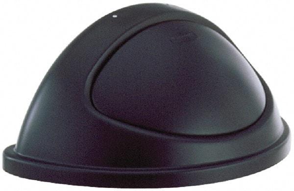 Rubbermaid - Half-Round Lid for Use with 21 Gal Trash Cans - Black, Polyethylene, For Untouchable Trash Cans - Americas Industrial Supply