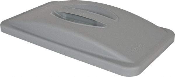 Rubbermaid - Rectangle Lid for Use with 15-7/8 Gal Rectangular Trash Cans - Gray, Polypropylene, For Slim Jim Trash Cans - Americas Industrial Supply