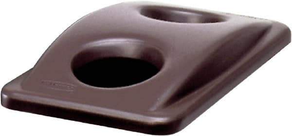 Rubbermaid - Rectangle Lid for Use with 15-7/8 Gal Rectangular Recycle Containers - Brown, Plastic, For 3540, 3541 & 3554 - Americas Industrial Supply