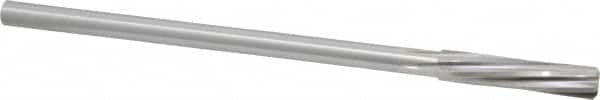 Made in USA - 3/8" High Speed Steel 6 Flute Chucking Reamer - Spiral Flute, 0.3105" Straight Shank, 1-3/4" Flute Length, 7" OAL - Americas Industrial Supply