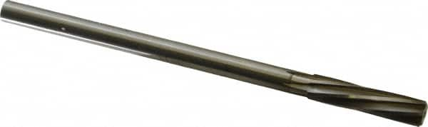 Made in USA - 27/64" High Speed Steel 6 Flute Chucking Reamer - Spiral Flute, 0.373" Straight Shank, 1-3/4" Flute Length, 7" OAL - Americas Industrial Supply