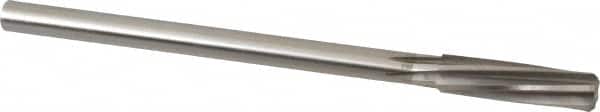 Made in USA - 29/64" High Speed Steel 6 Flute Chucking Reamer - Spiral Flute, 0.373" Straight Shank, 1-3/4" Flute Length, 7" OAL - Americas Industrial Supply