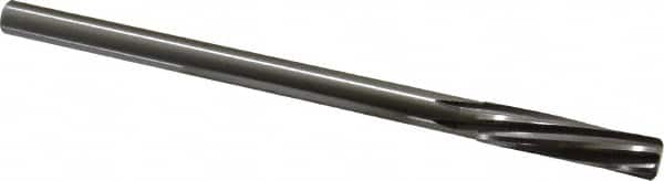 Made in USA - 31/64" High Speed Steel 6 Flute Chucking Reamer - Spiral Flute, 0.4355" Straight Shank, 2" Flute Length, 8" OAL - Americas Industrial Supply